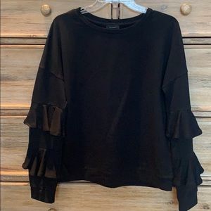 Halogen Ruffle Sleeve Sweatshirt